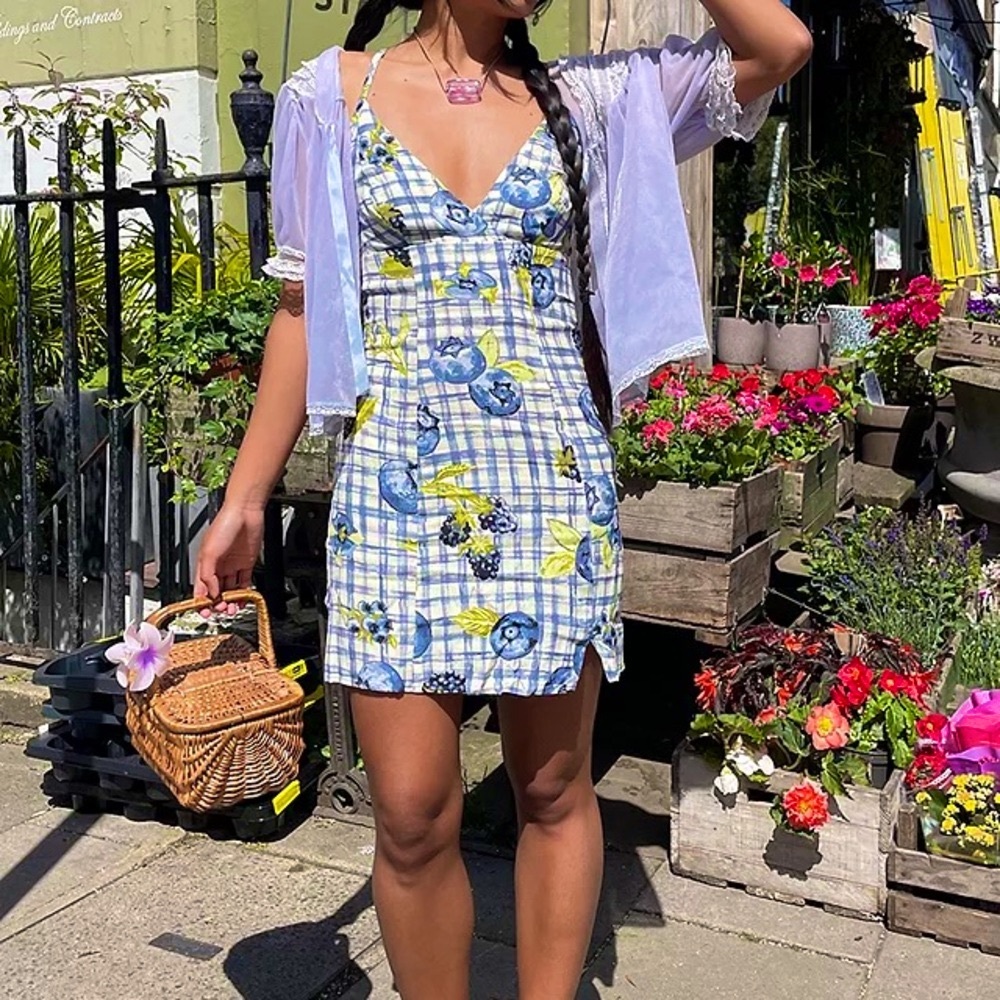 Kimchi Blue Plaid Floral Dress